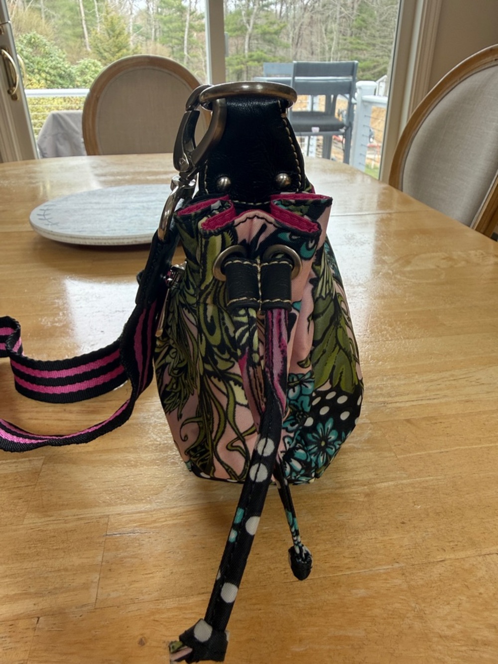 Oilily Floral Crossbody Bag - Bold Boho Print, Adjustable Strap - Picture 3 of 11
